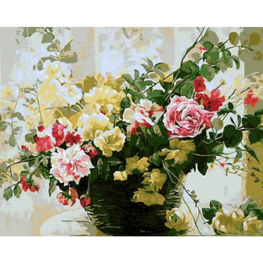 Flower Diy Paint By Numbers Kits ZXQ734 - NEEDLEWORK KITS