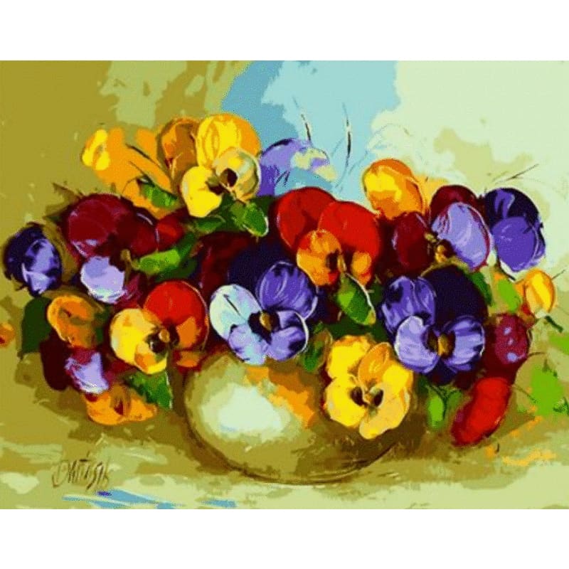 Flower Diy Paint By Numbers Kits ZXQ938 - NEEDLEWORK KITS