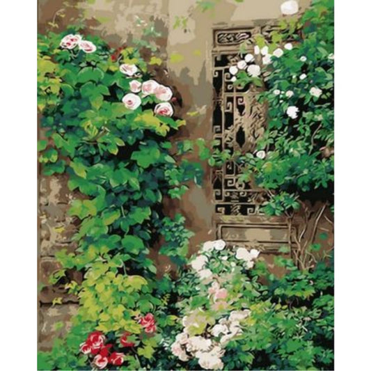 Flower Wall Diy Paint By Numbers Kits ZXQ431 - NEEDLEWORK KITS