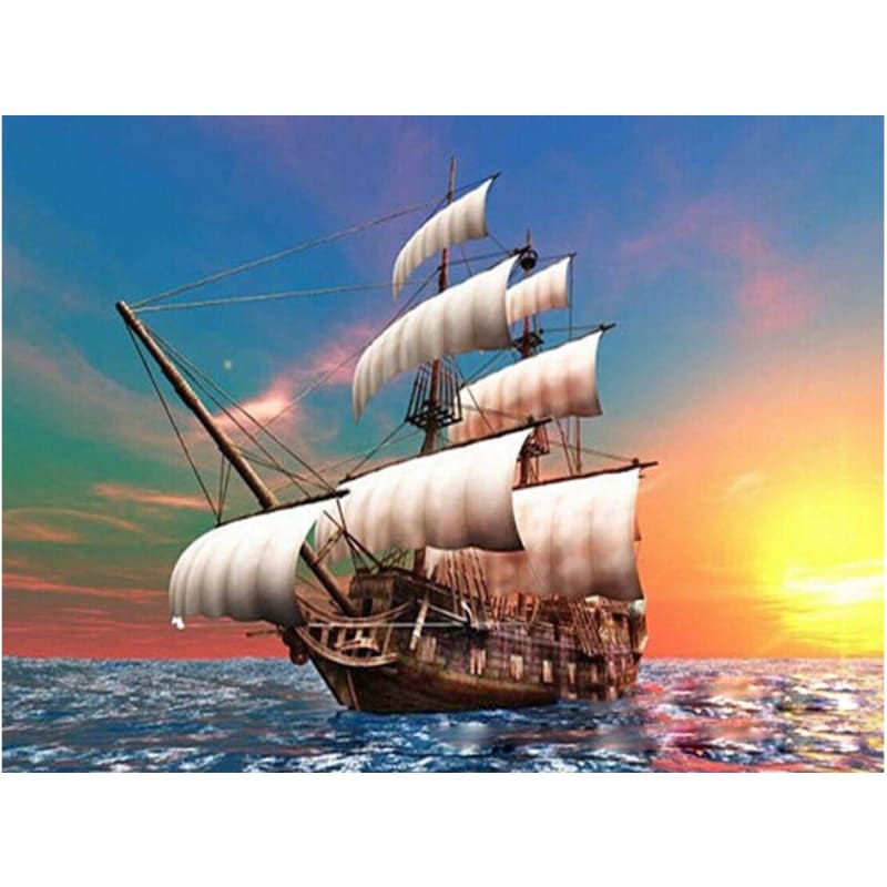 Landscape Boat Diy Paint By Numbers Kits VM91394 - NEEDLEWORK KITS