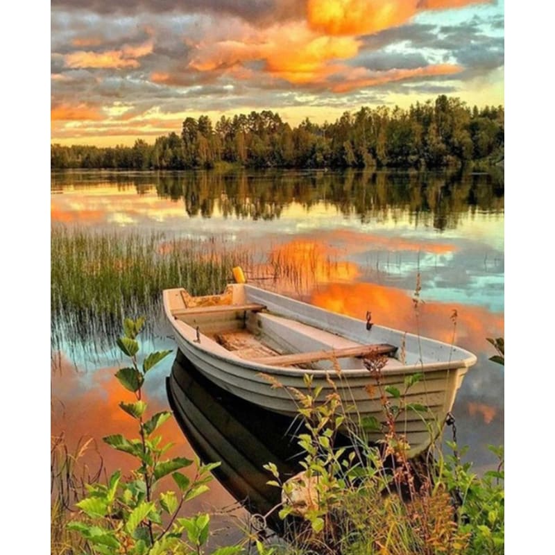 Landscape Boat Diy Paint By Numbers Kits VM91398 - NEEDLEWORK KITS