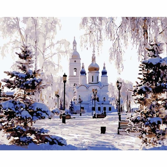 Landscape Castle Building Diy Paint By Numbers Kits WM-090 - NEEDLEWORK KITS