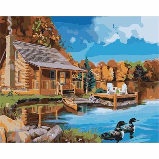Landscape Cottage Diy Paint By Numbers Kits ZXB887 - NEEDLEWORK KITS