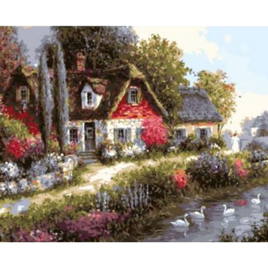 Landscape Cottage Diy Paint By Numbers Kits ZXQ1832-26 - NEEDLEWORK KITS