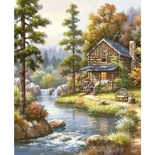 Landscape Cottage Diy Paint By Numbers Kits ZXQ2721 - NEEDLEWORK KITS