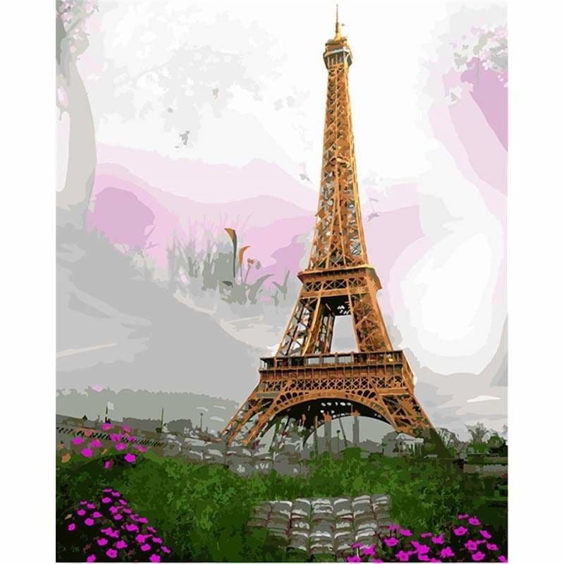 Landscape Eiffel Tower Diy Paint By Numbers Kits PBN90829 - NEEDLEWORK KITS