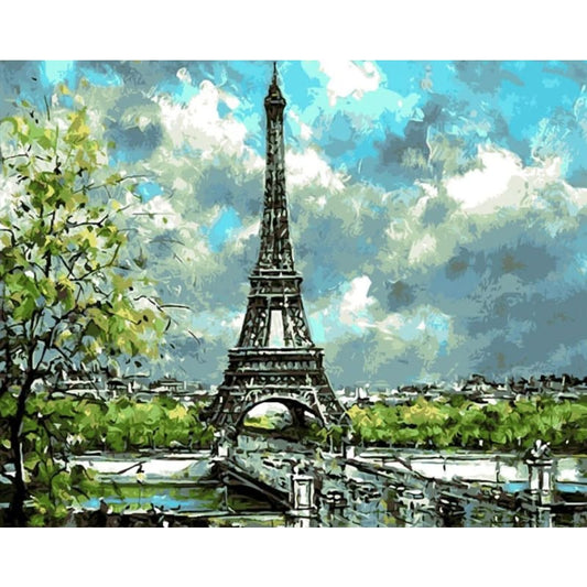 Landscape Eiffel Tower Diy Paint By Numbers Kits PBN90849 - NEEDLEWORK KITS