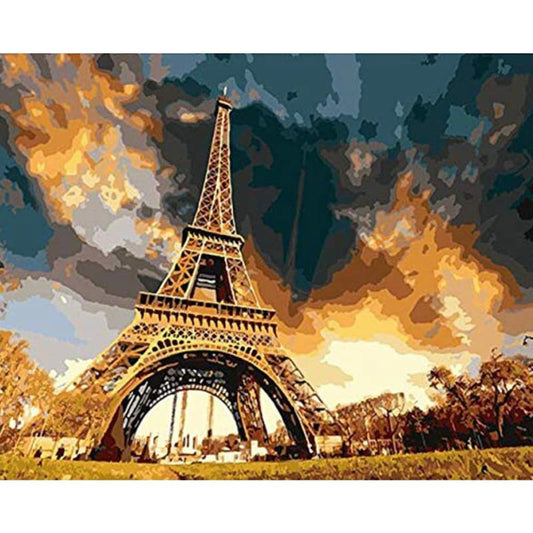 Landscape Eiffel Tower Diy Paint By Numbers ZXQ1224-22 - NEEDLEWORK KITS