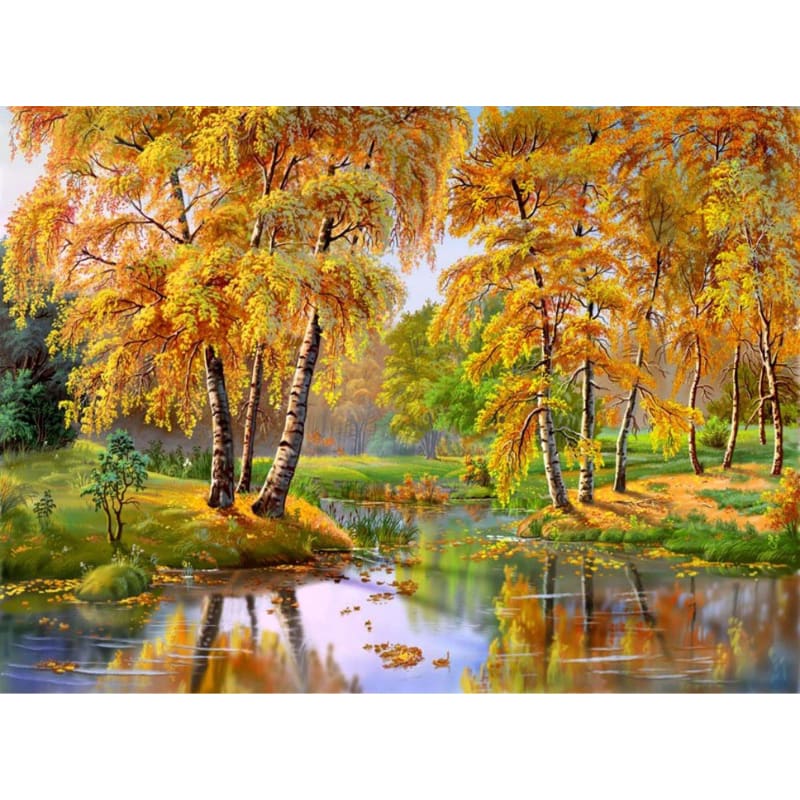 Landscape Lake Forest Diy Paint By Numbers Kits PBN90007 - NEEDLEWORK KITS