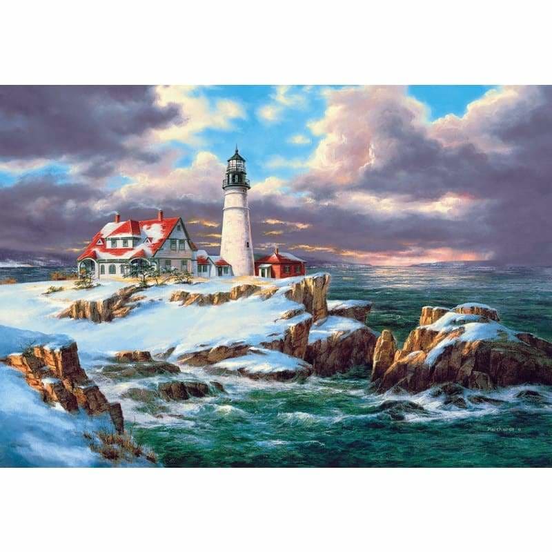 Landscape Lighthouse Diy Paint By Numbers Kits ZXQ2340-19 - NEEDLEWORK KITS