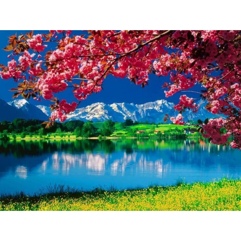 Landscape Mountain Lake Diy Paint By Numbers Kits PBN90791 - NEEDLEWORK KITS