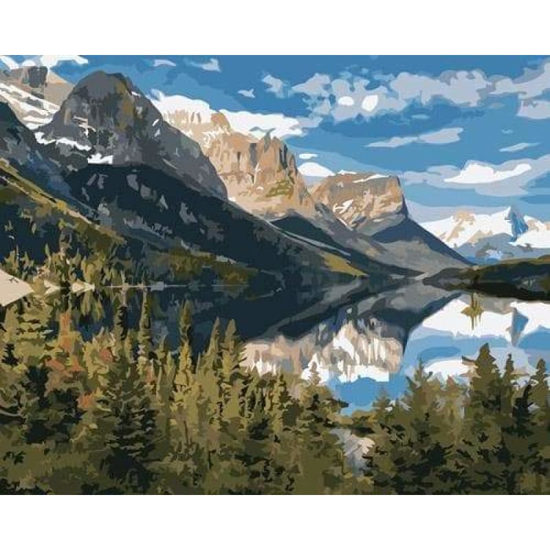 Landscape Mountain Lake Diy Paint By Numbers Kits ZXB834 - NEEDLEWORK KITS