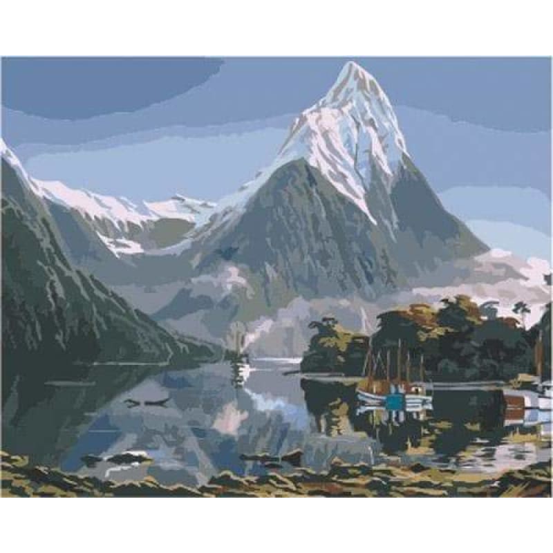 Landscape Mountain Lake Diy Paint By Numbers Kits ZXB853 - NEEDLEWORK KITS