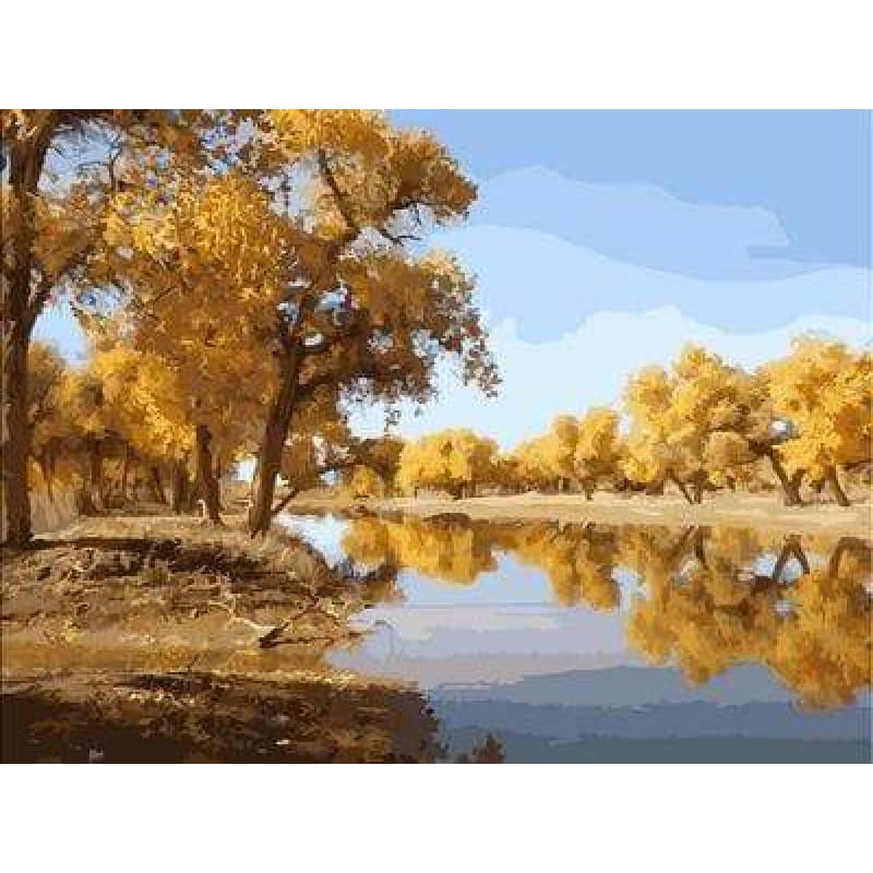 Landscape Mountain Lake Diy Paint By Numbers Kits ZXE352 - NEEDLEWORK KITS