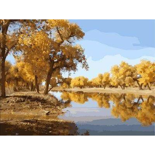 Landscape Mountain Lake Diy Paint By Numbers Kits ZXE352 - NEEDLEWORK KITS