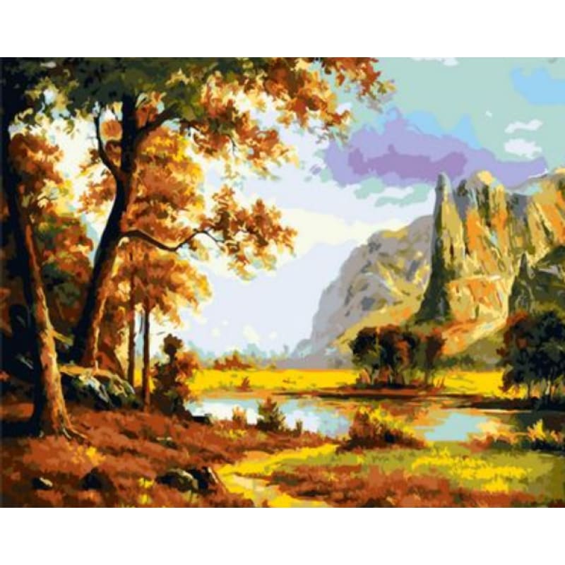 Landscape Mountain Lake Diy Paint By Numbers Kits ZXQ1077-25 - NEEDLEWORK KITS