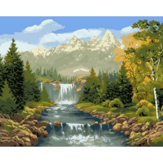 Landscape Mountain Lake Diy Paint By Numbers Kits ZXQ1216-26 - NEEDLEWORK KITS