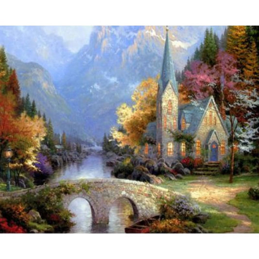 Landscape Mountain Lake Diy Paint By Numbers Kits ZXQ2264-23 - NEEDLEWORK KITS