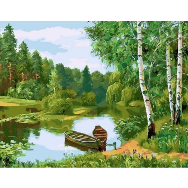 Landscape Mountain Lake Diy Paint By Numbers Kits ZXQ2444 - NEEDLEWORK KITS