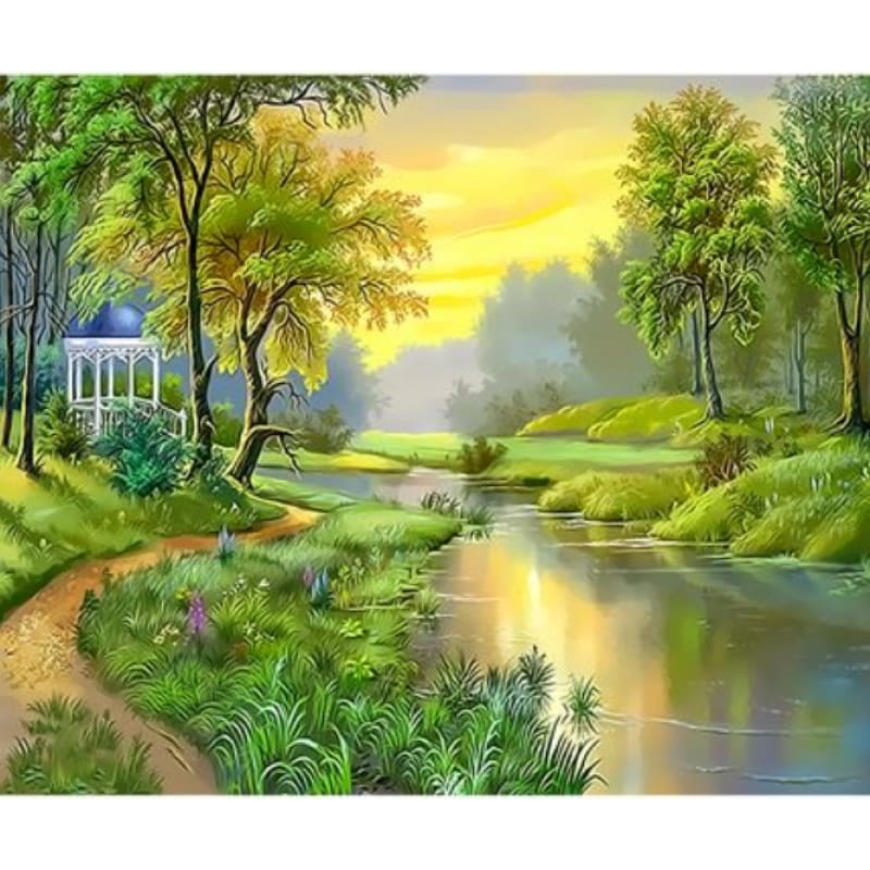 Landscape Mountain Lake Diy Paint By Numbers Kits ZXQ3144 - NEEDLEWORK KITS