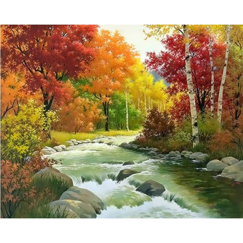 Landscape Mountain Lake Diy Paint By Numbers Kits ZXQ3298 VM80017 - NEEDLEWORK KITS