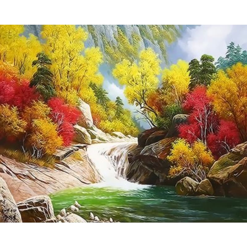 Landscape Mountain Lake Diy Paint By Numbers Kits ZXQ3312 - NEEDLEWORK KITS