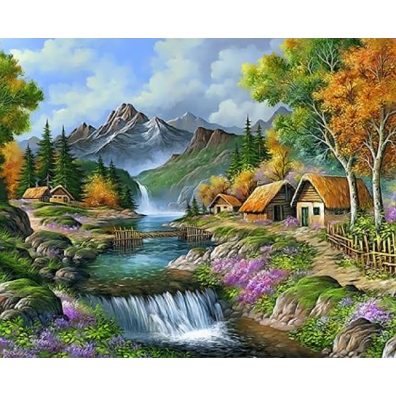 Landscape Mountain Lake Diy Paint By Numbers Kits ZXQ3875 - NEEDLEWORK KITS