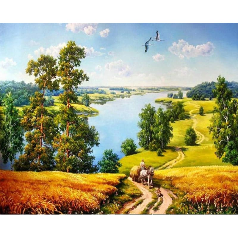 Landscape Nature Lake Diy Paint By Numbers Kits ZXZ176 - NEEDLEWORK KITS