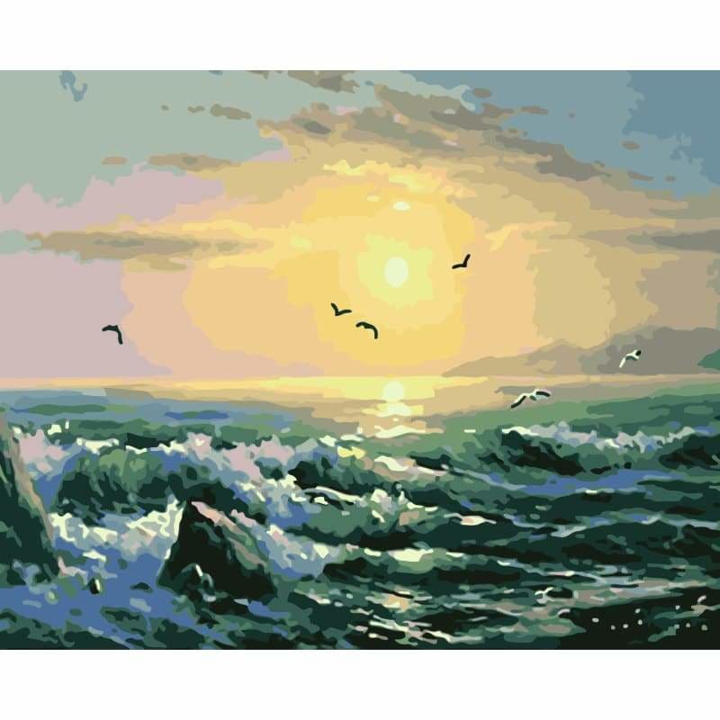 Landscape Sea Diy Paint By Numbers Kits WM-334 - NEEDLEWORK KITS