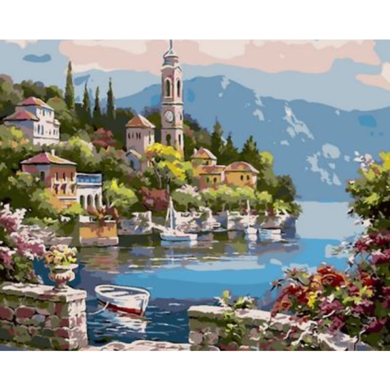 Landscape Seaside Town Diy Paint By Numbers Kits ZXQ1352-27 - NEEDLEWORK KITS