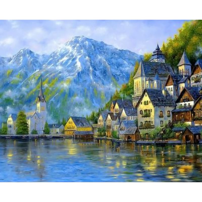 Landscape Seaside Town Diy Paint By Numbers Kits ZXQ2239 - NEEDLEWORK KITS