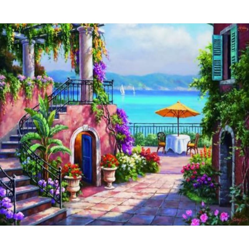 Landscape Seaside Town Diy Paint By Numbers Kits ZXQ2884-22 - NEEDLEWORK KITS