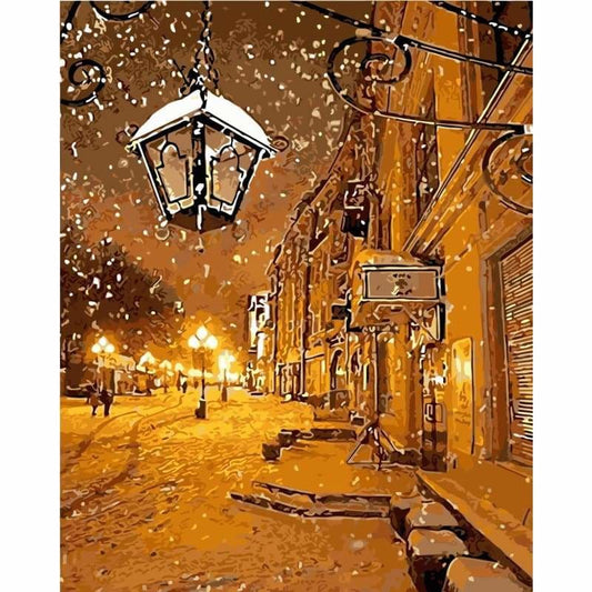 Landscape Street Diy Paint By Numbers Kits WM-364 - NEEDLEWORK KITS