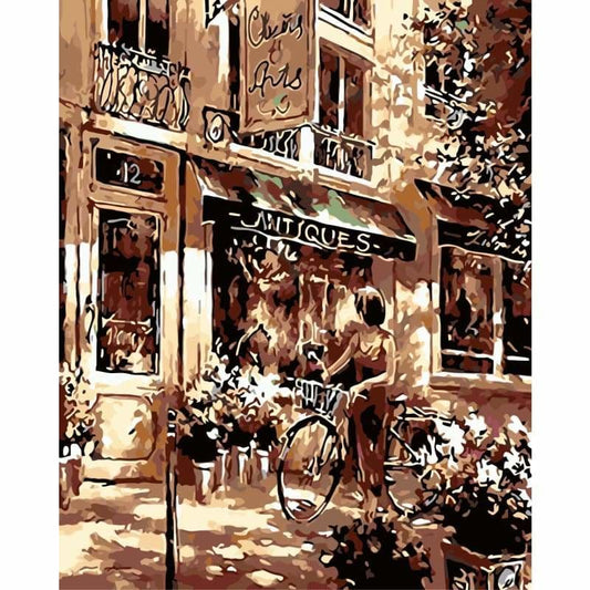 Landscape Street Diy Paint By Numbers Kits WM-486 - NEEDLEWORK KITS