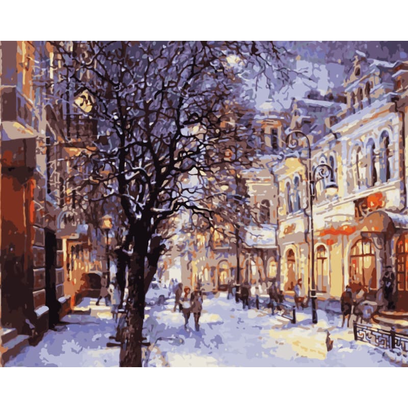 Landscape Street Diy Paint By Numbers Kits WM-664 - NEEDLEWORK KITS