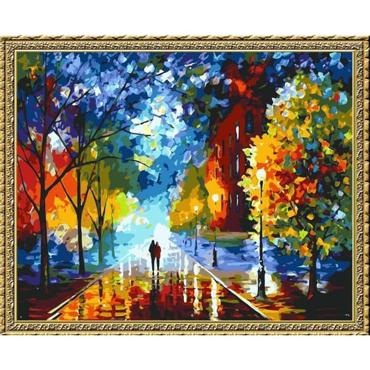 Landscape Street Diy Paint By Numbers Kits YM-095 ZXE175 - NEEDLEWORK KITS