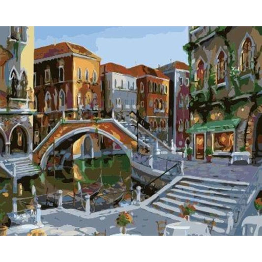 Landscape Street Diy Paint By Numbers Kits ZXB610-26 - NEEDLEWORK KITS