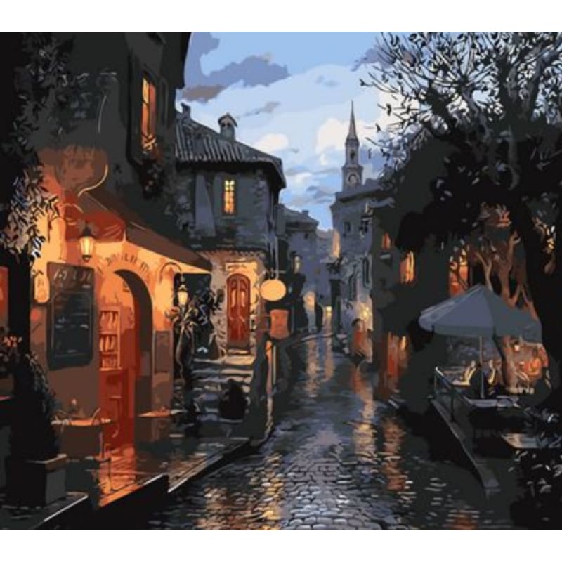 Landscape Street Diy Paint By Numbers Kits ZXQ037 VM80068 - NEEDLEWORK KITS