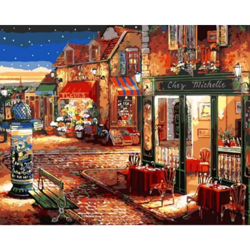 Landscape Street Diy Paint By Numbers Kits ZXQ1483 - NEEDLEWORK KITS