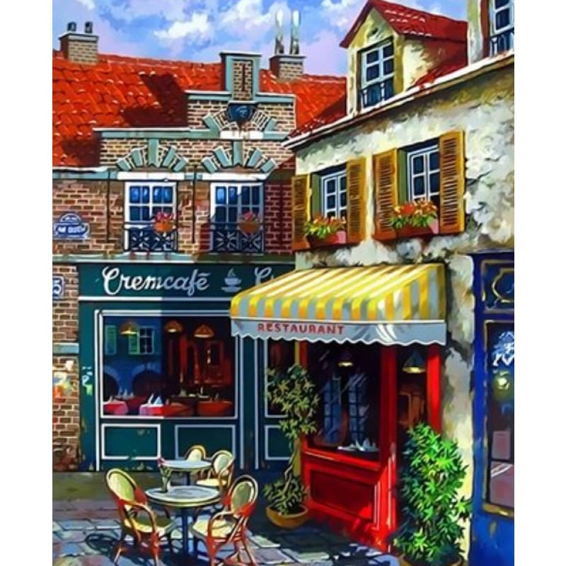 Landscape Street Diy Paint By Numbers Kits ZXQ3832 - NEEDLEWORK KITS