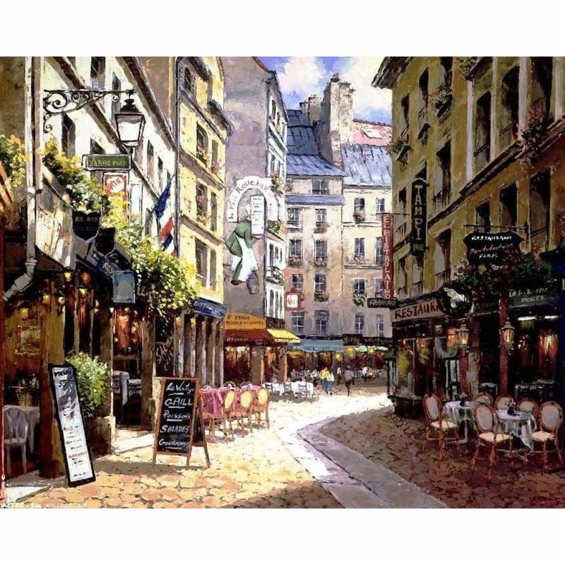 Landscape Street Paint By Numbers Kits PBN90709 - NEEDLEWORK KITS