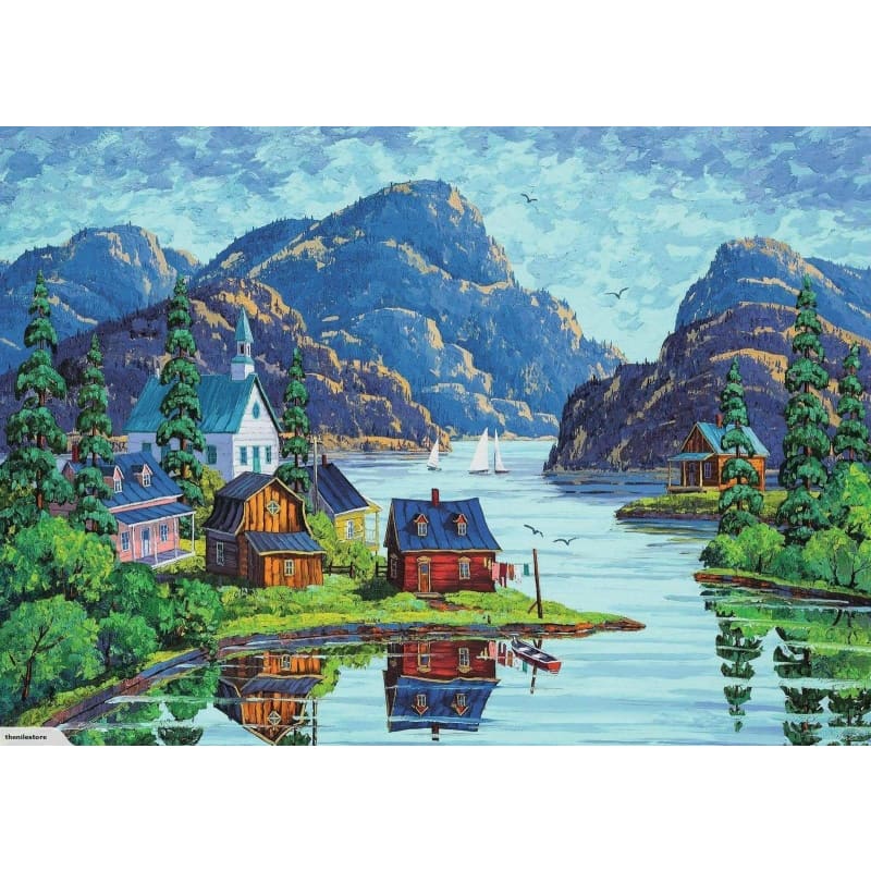 Landscape Town Diy Paint By Numbers Kits PBN91128 - NEEDLEWORK KITS