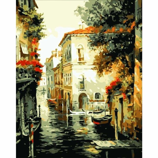 Landscape Town Diy Paint By Numbers Kits WM-820 - NEEDLEWORK KITS