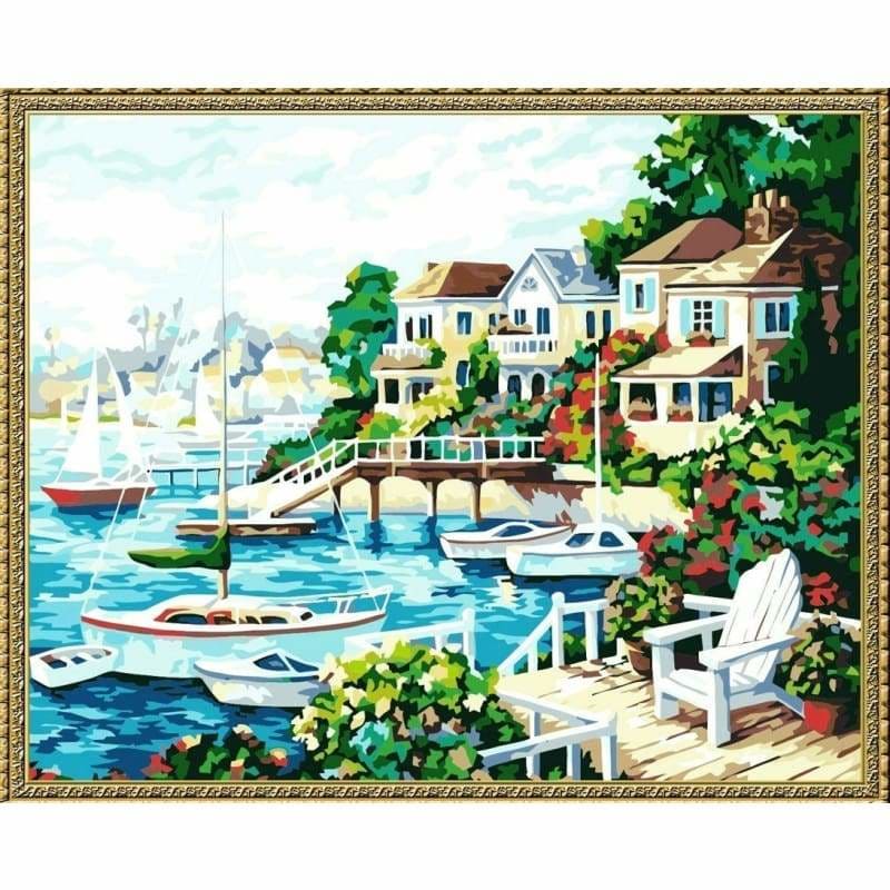 Landscape Town Diy Paint By Numbers Kits YM-4050-057 - NEEDLEWORK KITS