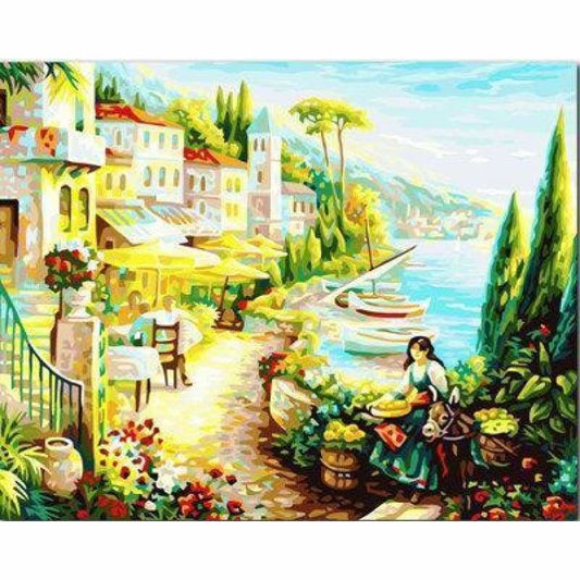 Landscape Town Diy Paint By Numbers Kits YM-4050-126 - NEEDLEWORK KITS