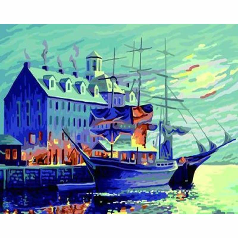 Landscape Town Diy Paint By Numbers Kits ZXB168-30 - NEEDLEWORK KITS