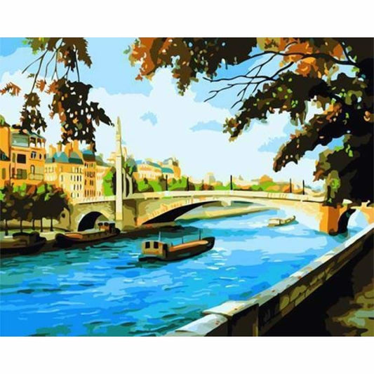 Landscape Town Diy Paint By Numbers Kits ZXB515 - NEEDLEWORK KITS