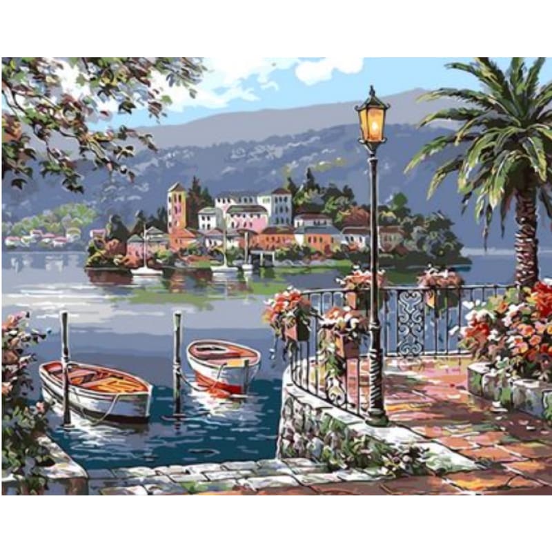 Landscape Town Diy Paint By Numbers Kits ZXQ1507 - NEEDLEWORK KITS