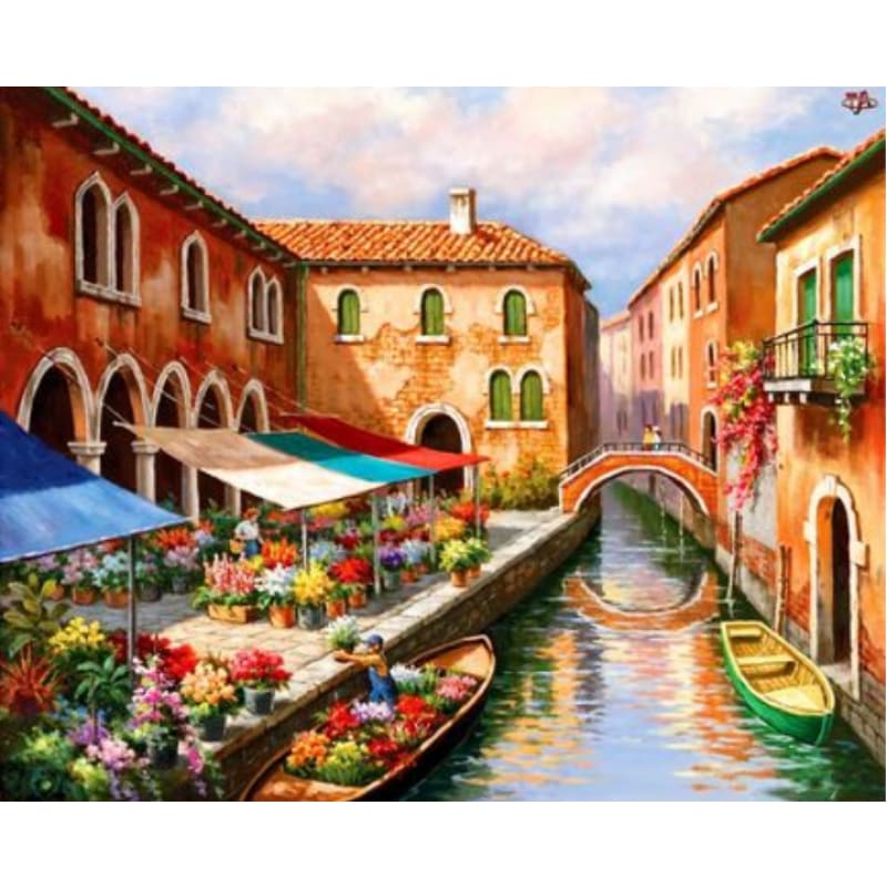 Landscape Town Diy Paint By Numbers Kits ZXQ2939 - NEEDLEWORK KITS