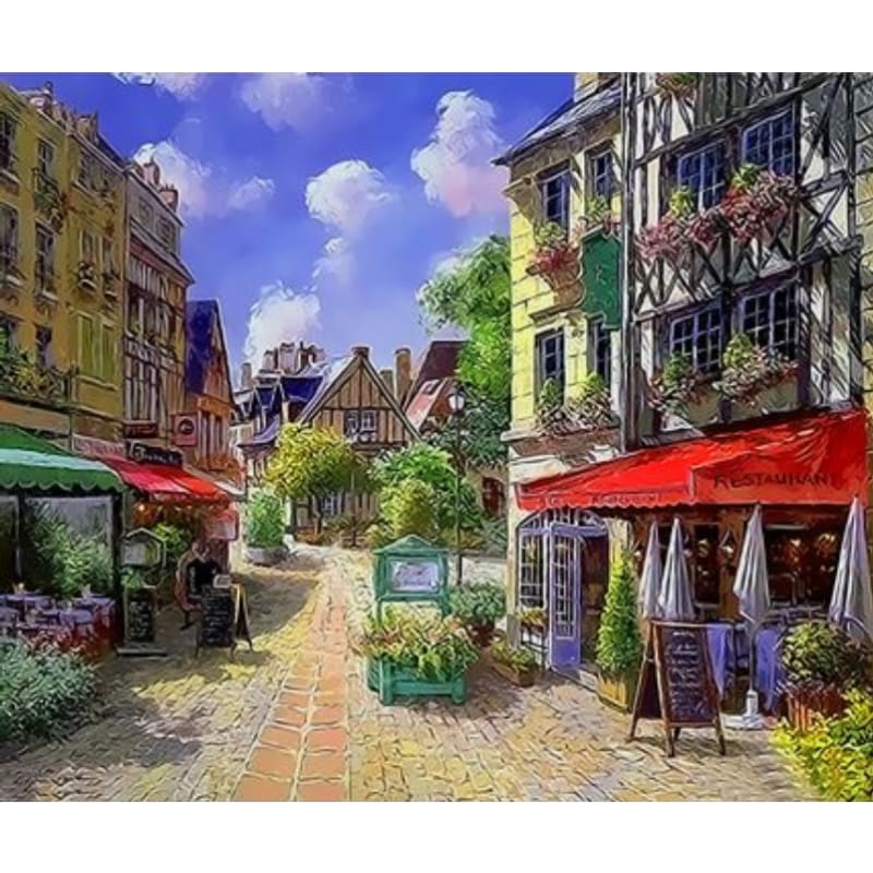 Landscape Town Diy Paint By Numbers Kits ZXQ3176 - NEEDLEWORK KITS